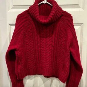 Wool Blend Alice & Olivia Scarlet Cable Knit Cropped Sweater